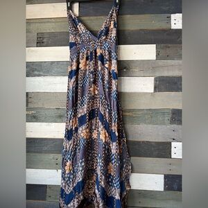 O'Neill Blue and Brown Patterned Dress